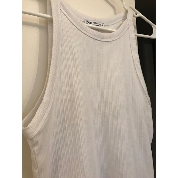 Zara- White Ribbed Tank Top - Picture 1 of 3